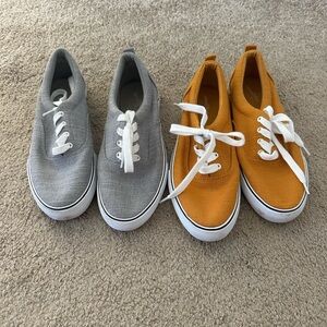 Gray and Orange Casual Sneakers